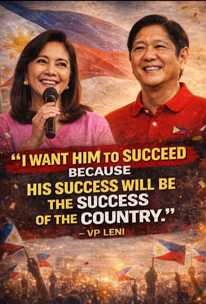 Former VP Leni Robredo set aside her personal politics, since the moment she accepted defeat in the 2022 elections, I wished President Bongbong Marcos Jr to succeed, because his success will be the success of the country.