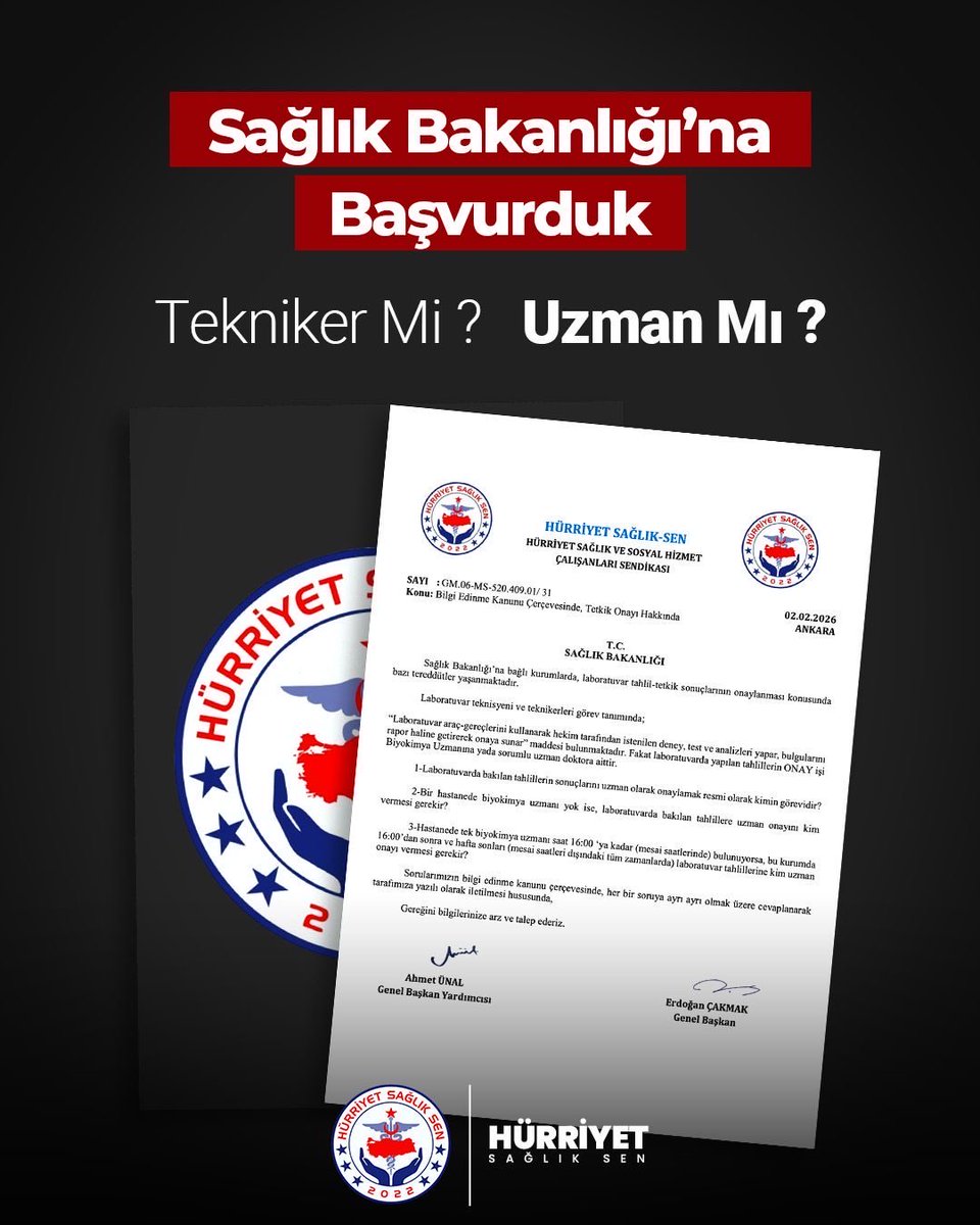 Laboratuvar sonuçlarında imza kimin? 

Sağlık kurumlarımızda yapılan tahlillerin onaylanması sürecinde yaşanan belirsizlikleri Bakanlığa taşıdık! Mevzuata göre laboratuvar teknikeri analizini yapar ve onaya sunar; ancak asıl onay yetkisi uzman doktordadır. 

Peki ya uzman