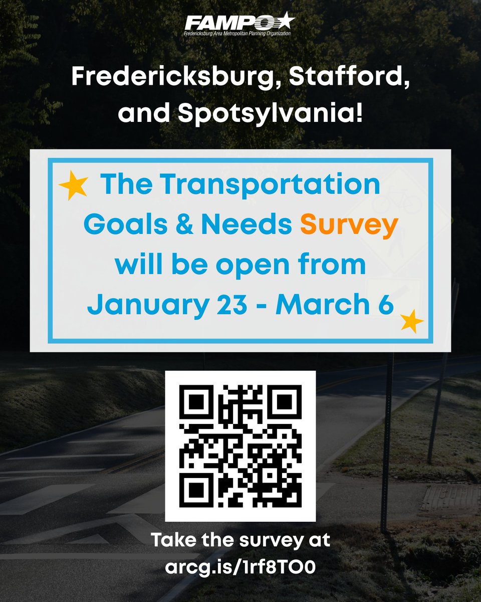 FAMPO_VA's tweet photo. Thank you to the @fxbgadvance for writing about FAMPO's LRTP and Transportation Goals &amp; Needs Survey!

Take the survey here: https://t.co/nNww4vpWI8
And read the article here: https://t.co/eqLrOA4jv7

#transportationplanning #fredericksburgva #spotsylvaniava #staffordva https://t.co/guSDoCDWQi