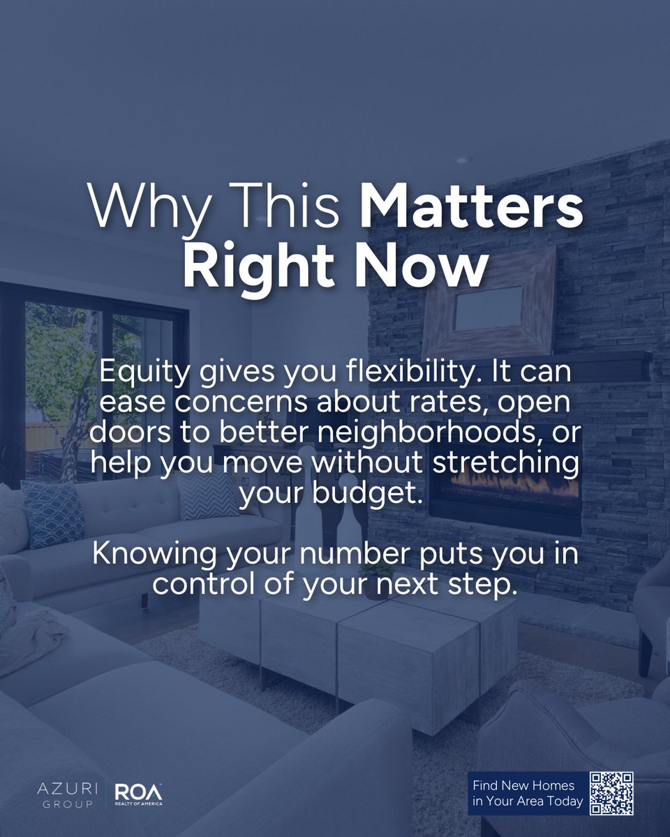 AzuriRealty's tweet image. Your home is a powerful asset—are you using it? 🏡

Many homeowners have more equity than they realize. Whether you’re planning a move or just curious about your net worth, knowing your home's value changes the game. 📊✨

#AzuriGroupTX #AustinRealEstate #HomeEquity