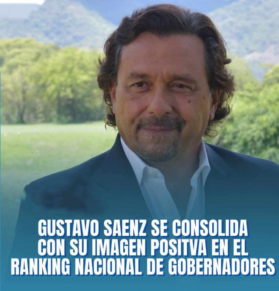 Con 54,6 % de aprobación de sus comprovincianos <a href="/GustavoSaenzOK/">Gustavo Sáenz</a> ocupa el 6to. lugar en un ranking de Gobernadores.
Se destaca un ascenso de 1,3% respecto a la medición de Diciembre 2025.
No estamos equivocados.
¡Qué siga SÁENZ!