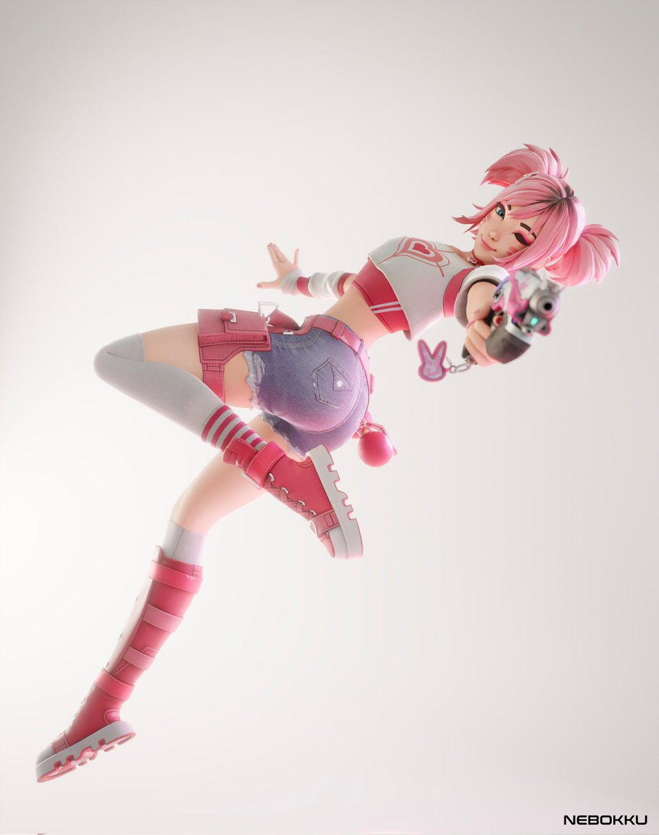 Nebokku's tweet photo. Dva vibes for the new Fortnite skin 😼
#Overwatch2 #Fortnite #Fanarts #Blender https://t.co/E1ccPkfEqT