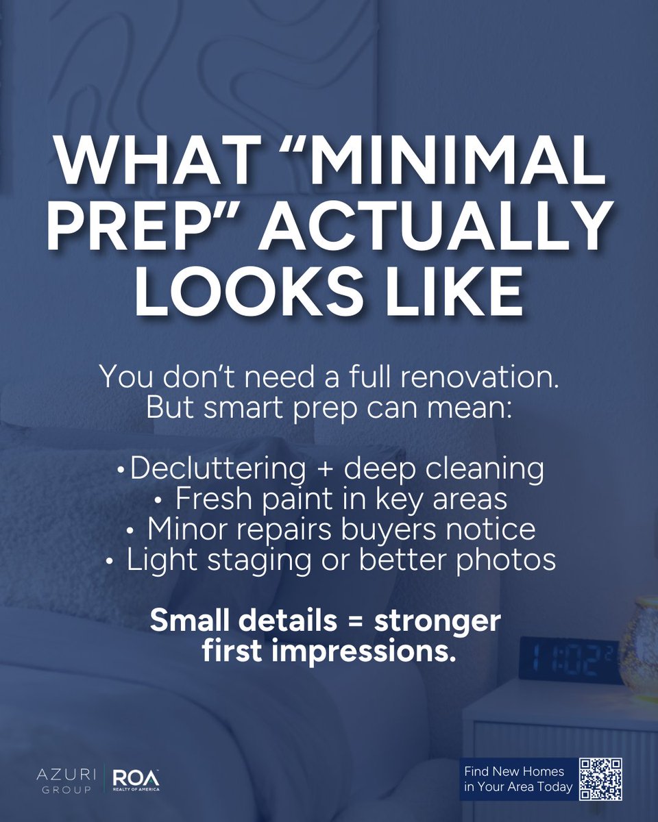 AzuriRealty's tweet image. Selling your home isn’t about perfection — it’s about positioning 🏠✨

In today’s Austin market, buyers still want value… but they also want homes that feel cared for. The good news? You don’t need a major remodel.

#AzuriGroupTX #AzuriGroupROA #AustinRealEstate #HomeSelling