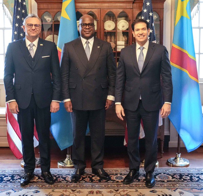 Massad Boulos : « Ce fut un plaisir de me joindre à <a href="/SecRubio/">Secretary Marco Rubio</a> et au président de la RDC, Tshisekedi <a href="/Presidence_RDC/">Présidence RDC 🇨🇩</a> pour une discussion importante sur l'approfondissement du partenariat américano-rcondien. Nous avons abordé l'Accord de partenariat stratégique, notamment les