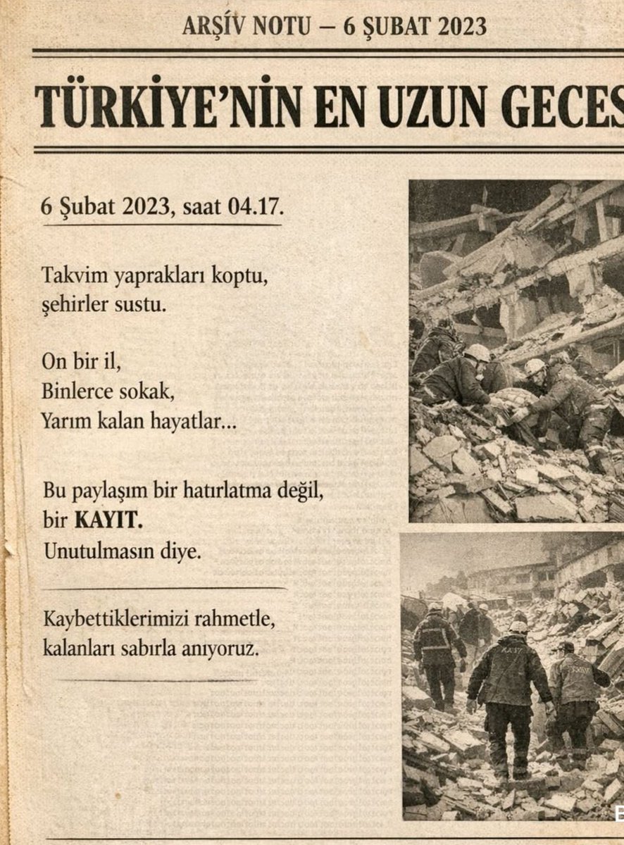 Bu gece gökyüzünde yıldızlar değil sevdiklerimiz var.
#6subat2023