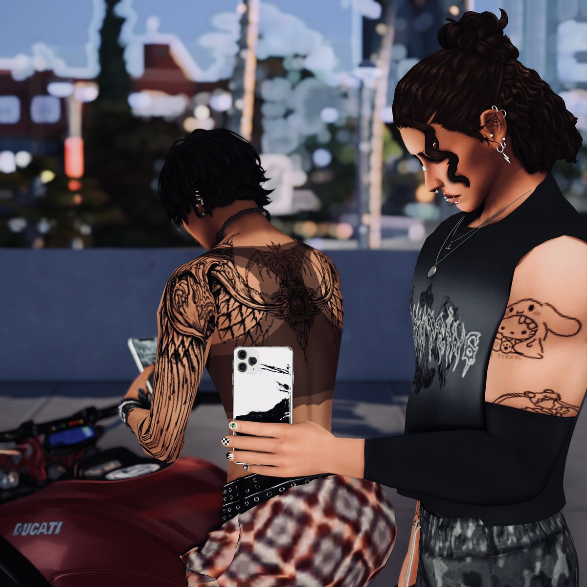 adaezesims's tweet image. tried my pookie pooh @morosesims new poses with my babies druid and angel 😋