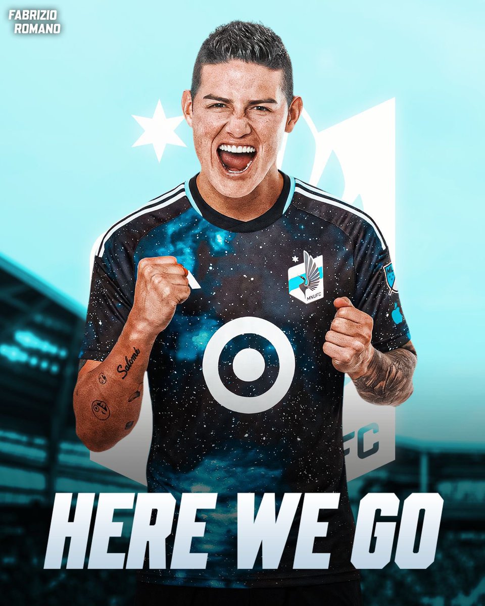FabrizioRomano's tweet image. 🚨🇺🇸 James Rodriguez to Minnesota United, here we go! Verbal agreement in place for the Colombian star.

He’s set for MLS move as free agent as final details are being sorted ahead of formal signatures.

James, ready for new chapter. 🇨🇴