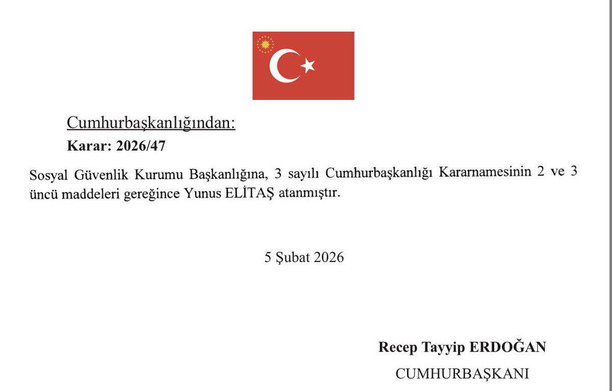 #SGK Başkanlığında değişiklik yapıldı ve Sayın Yunus ELİTAŞ yeni başkan oldu, Sayın Başkan’a görevinde başarılar dilerim.

Ayrıca edindiğim bilgiye göre benim de lisans ve yüksek lisans öğrenimi aldığım Kırıkkale Üniversitesi’nden mezun. 
<a href="/kkumezunlari/">kırıkkale üniversite</a> 
<a href="/kirikkaleunv/">Kırıkkale Üniversitesi</a>