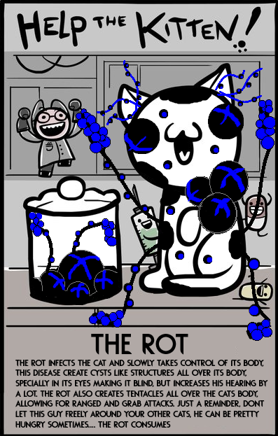 Clica_no_cookie's tweet photo. @edmundmcmillen another rain world based submission?? damn, i really must like that game... but anyway, this time we have The Rot!

Its basically a cancer, so tears up i guess?

Just a reminder.. The Rot Consumes. Everything. Even your allies if your not cautious...
#mewgenics https://t.co/IW2lXMzvdV