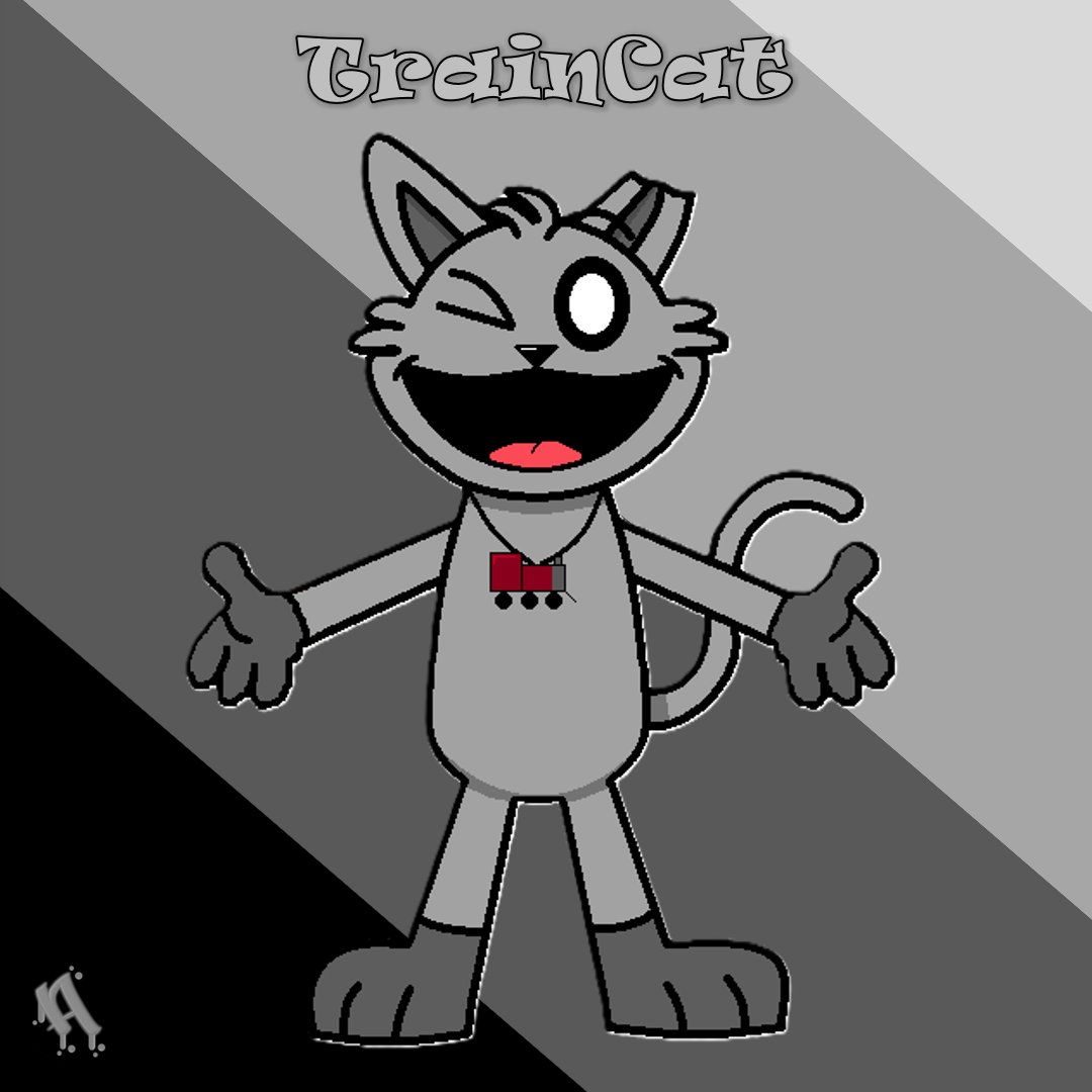 I wanted to finish it yesterday, but I couldn't
But anyway, here it is... TRAINCAT! 🐱🩶🚂 I hope you like it! ^^ 
TrainCat belongs to: <a href="/GrantWright8715/">TrainCat (CatNap’s Cousin) 🚂 🐈‍⬛</a>
#SmilingCritters #SmilingCrittersAU #SmilingCrittersOC #TrainCat