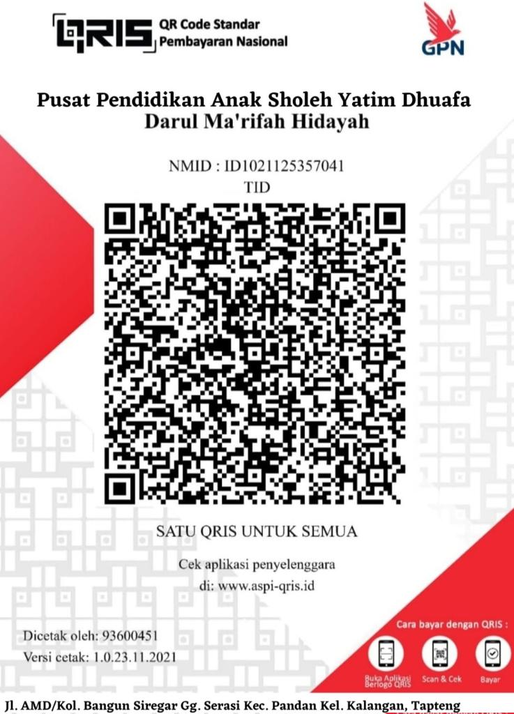 Yuk sahabat, awali subuh #JumatBerkah ini dengan sedekah sisa saldo e-wallet kamu! 💖
Diperuntukkan sesuai dgn kebutuhan kita 🙏🏻☺️

Bismillah, Rp1.000, Rp2.000, Rp3.000, dst. Semoga Allah balas dengan pahala berlipat! 🙏🏽

Kirimkan sedekahmu lewat QRIS ke <a href="/PeduliYatimBrsm/">Peduli Yatim Bersama</a>