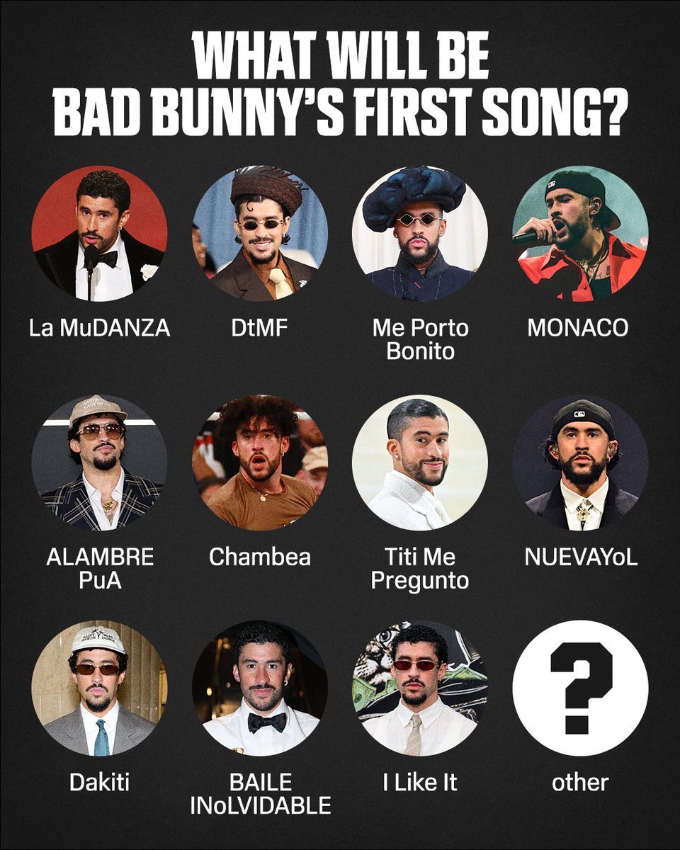 So many Bad Bunny songs to pick from 🔮🎤