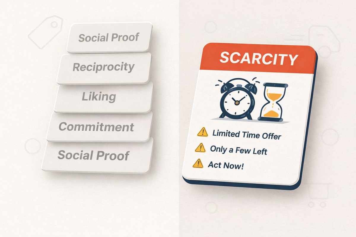 “Only 2 left” + endless countdown timers = trust killer.
New post: Scarcity in ecommerce done properly (Part 3 of my Cialdini series) — credible signals, consistent UX, no tricks.
 magenable.com.au/marketing/cial…
