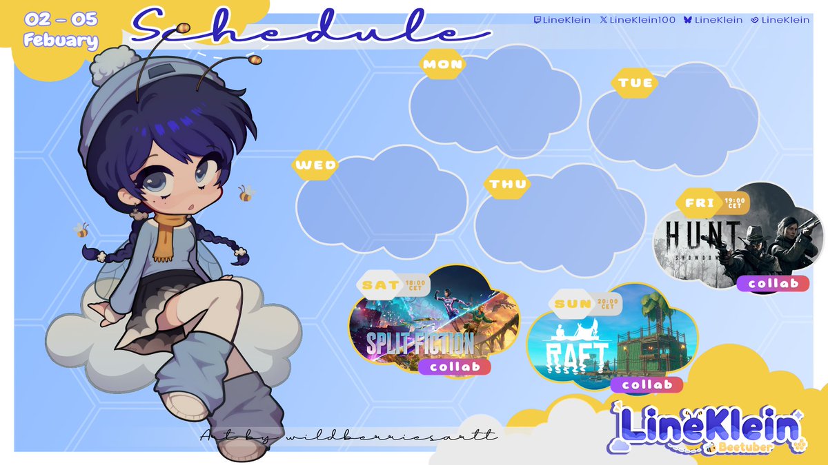 LineKlein100's tweet image. Late in the week but we have a schedule! :D

#schemdule | #schedule | #streamschedule