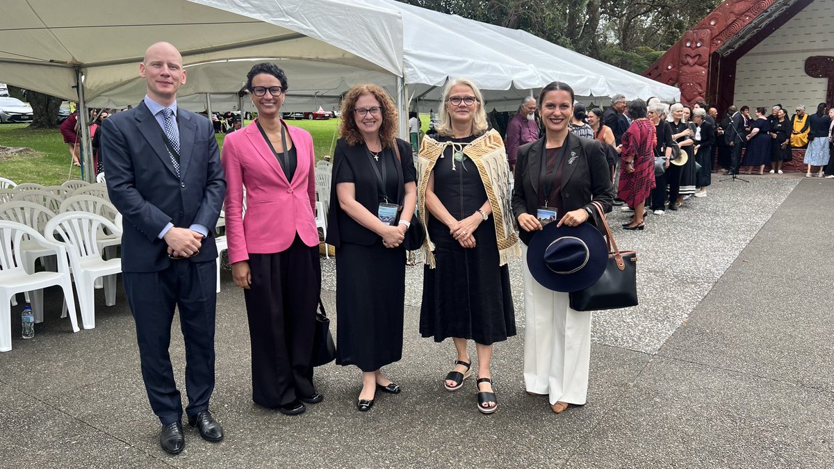 KosovoinAUS's tweet photo. 🇽🇰Ambassador @JBerdynaj attended the events marking the 186th anniversary of the signing of Te Teriti o Waitangi. At Waitangi Treaty Grounds, she was privileged to convey Kosovo’s profound respect for this historical achievement
#WaitangiDay2026 
🇽🇰in🇳🇿 https://t.co/n8dZf7p4qU