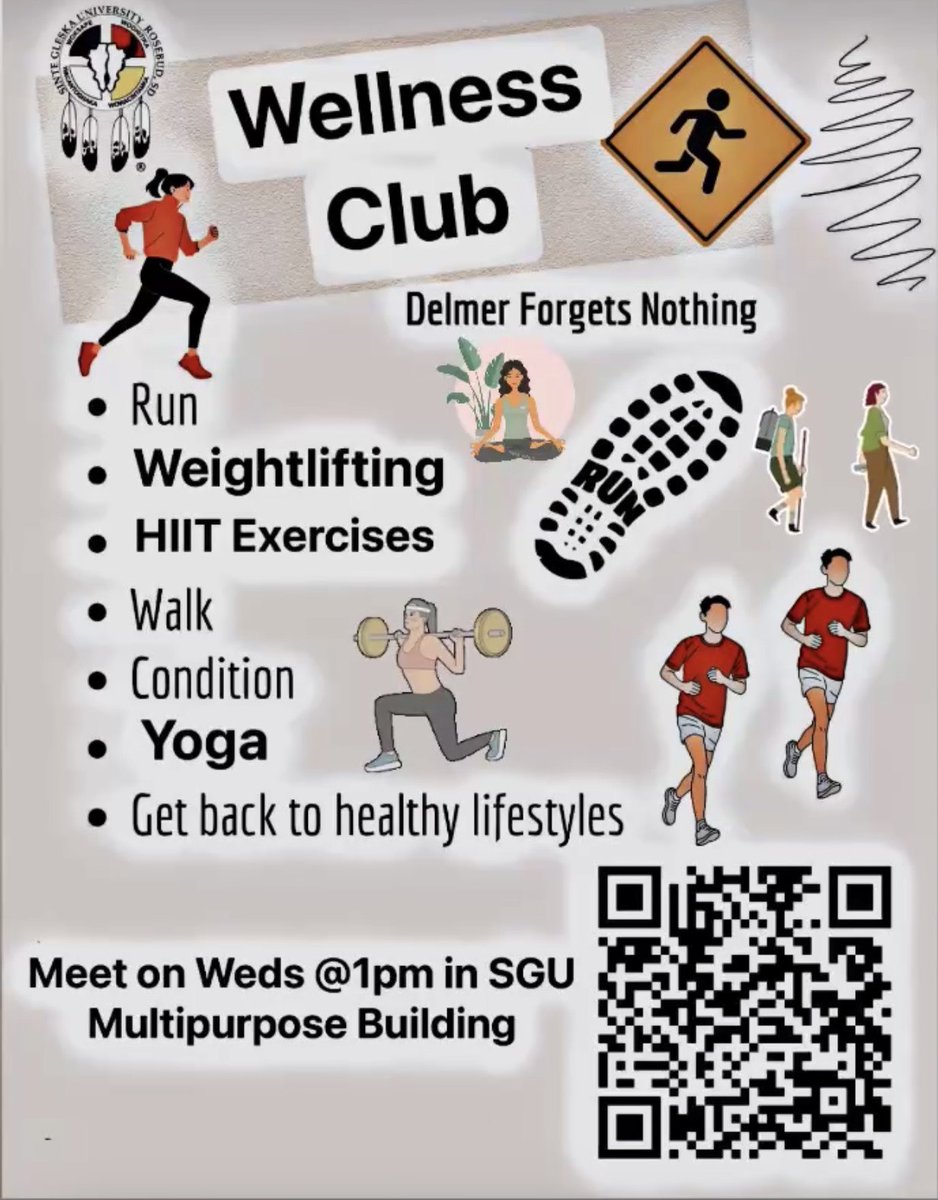 🏃‍♀️Note: The SGU Running Club has changed its name to The Wellness Club to focus on other types of exercise, as well as running, for health and well-being.🏋️‍♀️🧘🚶‍♀️💃🚴‍♂️All SGU Students are invited to join! Follow the QR Code on the flyer to gain access to the club classroom.❤️