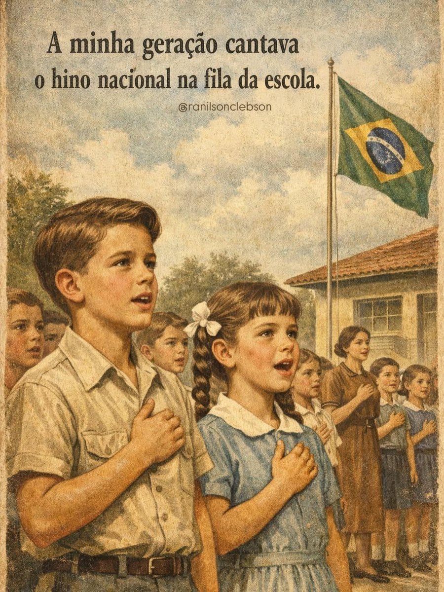 claudiopedrosa8's tweet image. Quase todos não sabiam o hino, não fazíamos por prazer ou patriotismo, éramos coagidos, isso nunca foi bonito.

Éramos crianças que só pensavam em brincar.