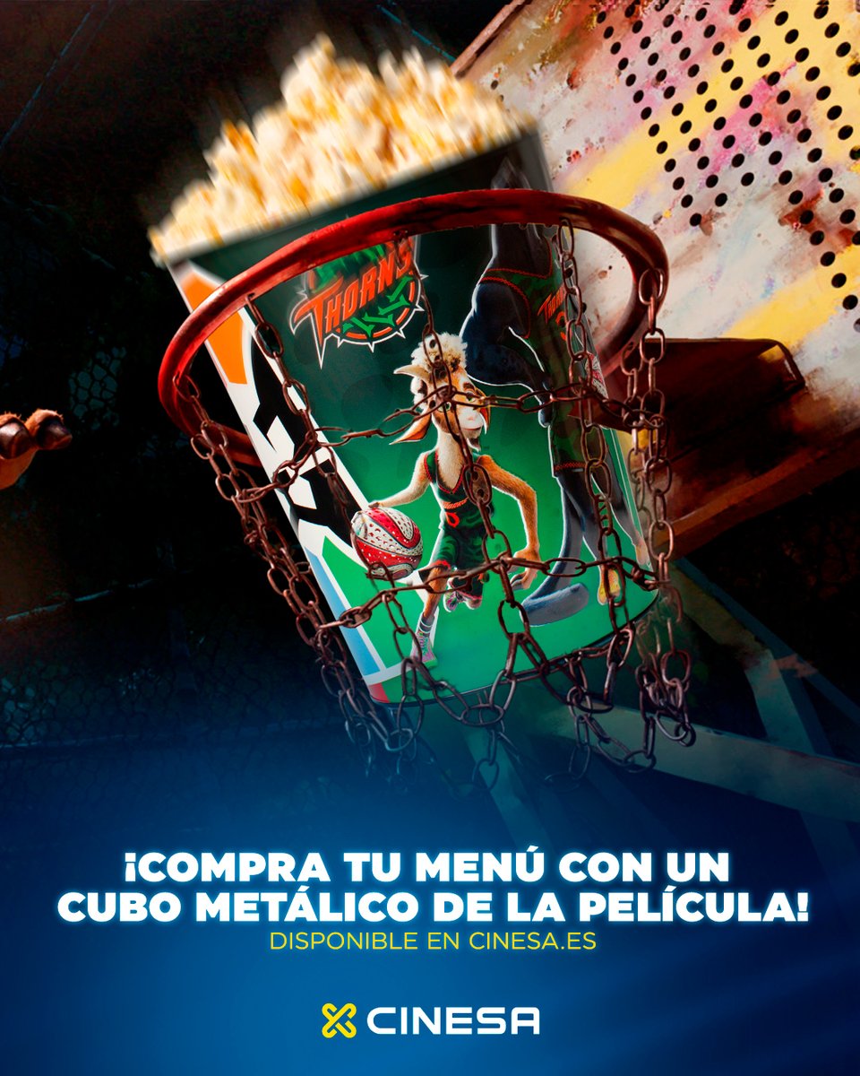 Cinesa's tweet image. Ya puedes comprar tus entradas para #ComoCabrasLaPelícula 🤩⛹
No te pierdas el cubo metálico que tendremos en nuestros cines o cómpralo ya en nuestra web y recógelo el día de la sesión ✨🍿
cinesa.es/peliculas/como…