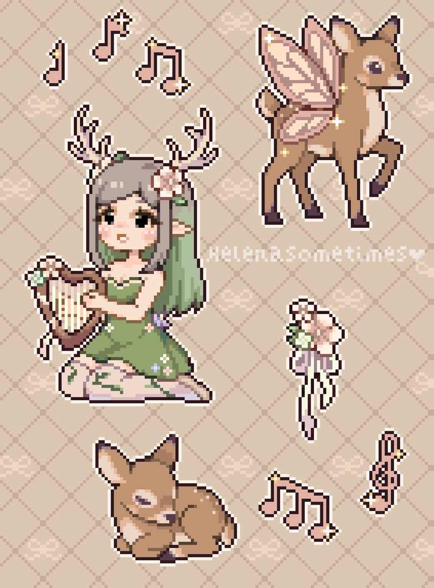 Forest Lullaby ~ 🦌🧚🏻🎶 #pixelart