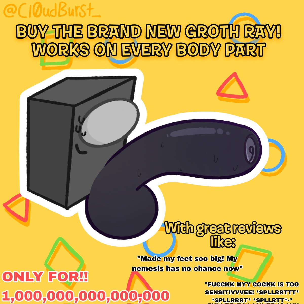 Yellow Face has a new product that seems to be a bit TOO effective 😅

cloudburst.straw.page

#nsfwosc