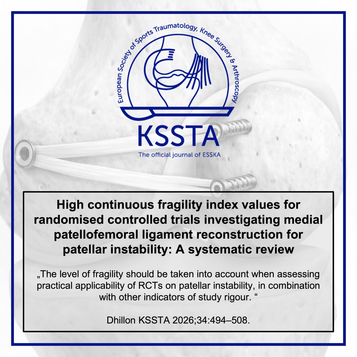 Knee Surgery, Sports Traumatology, Arthroscopy tweet media