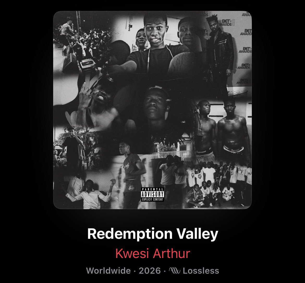 AccraGuyy's tweet photo. 🚨OUT NOW🚨

👤: KWESI ARTHUR (@KWESIARTHUR_) 
📀: REDEMPTION VALLEY (EP)

🎧: https://t.co/MbsdHXugRc https://t.co/A2sc9Jocz5