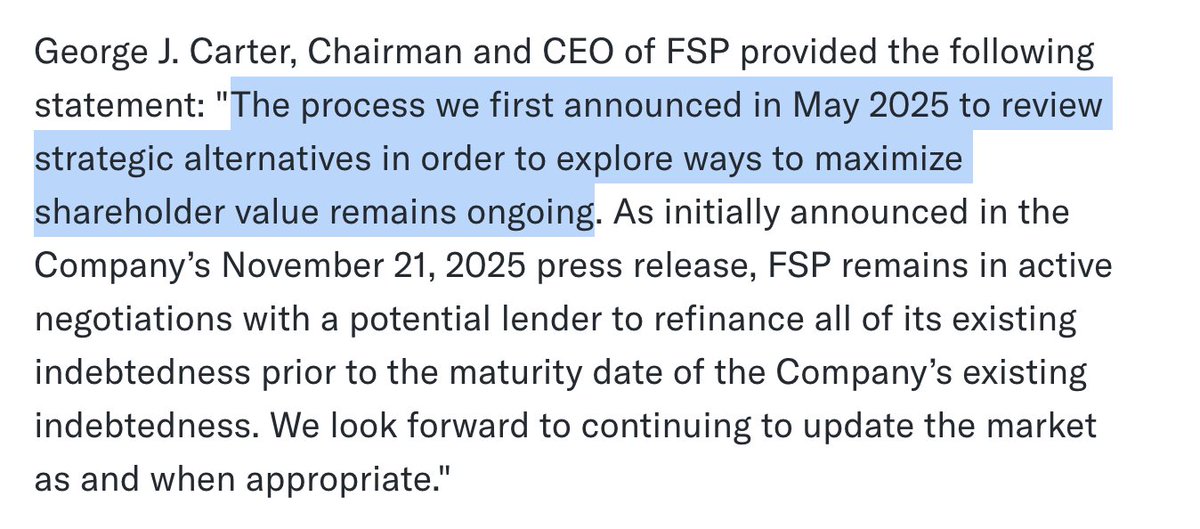$FSP - Not much of an update...