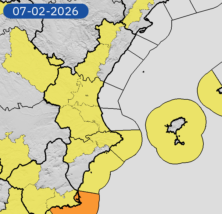 AEMET_CValencia's tweet photo. 06/02 00:06 AVISOS HOY Y MAÑANA | Comunitat Valenciana: vientos y costeros. Nivel máximo de aviso: amarillo.
Actualizaciones en https://t.co/R3Fs2JzKgr https://t.co/pee38CUWbl
