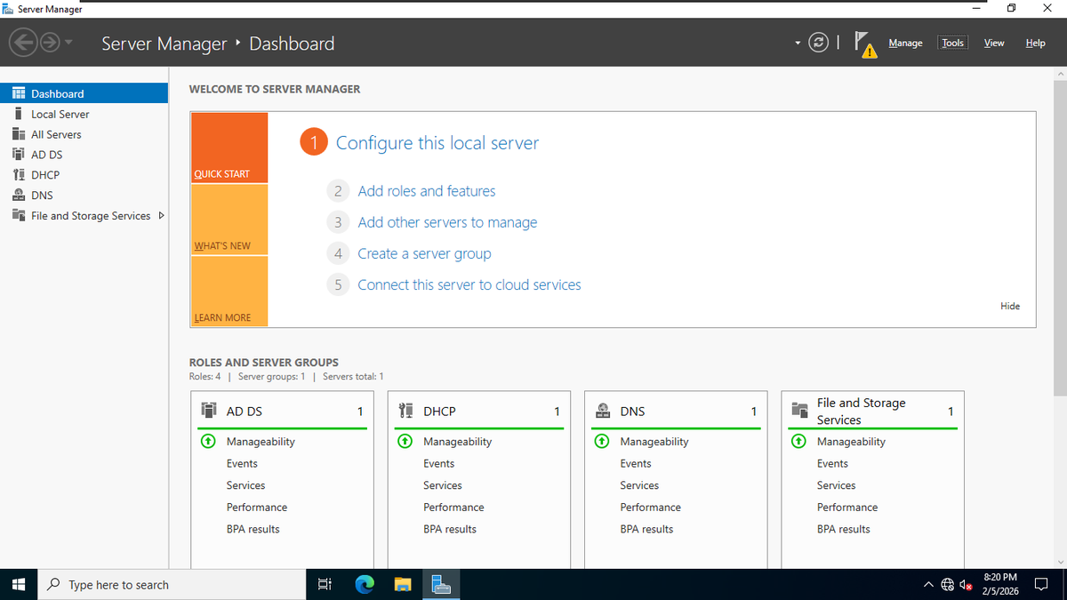 FredrickAkinwa1's tweet photo. Just completed my Active Directory lab on Windows Server 2022 using VMware Workstation Pro! 🚀 Built from scratch: domain promotion, OU hierarchy, users/groups, and basic GPOs #ITProjects, #CyberSecurity, #WindowsAdministration #ActiveDirectory #Microsoftserver #Homelabs https://t.co/XP5Jq82XF1