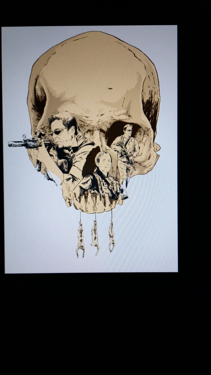 WIP that will do me for today pretty happy so far #art #illustration #pinup #poster #movies #classicmovie #Sicario #commissionsopen