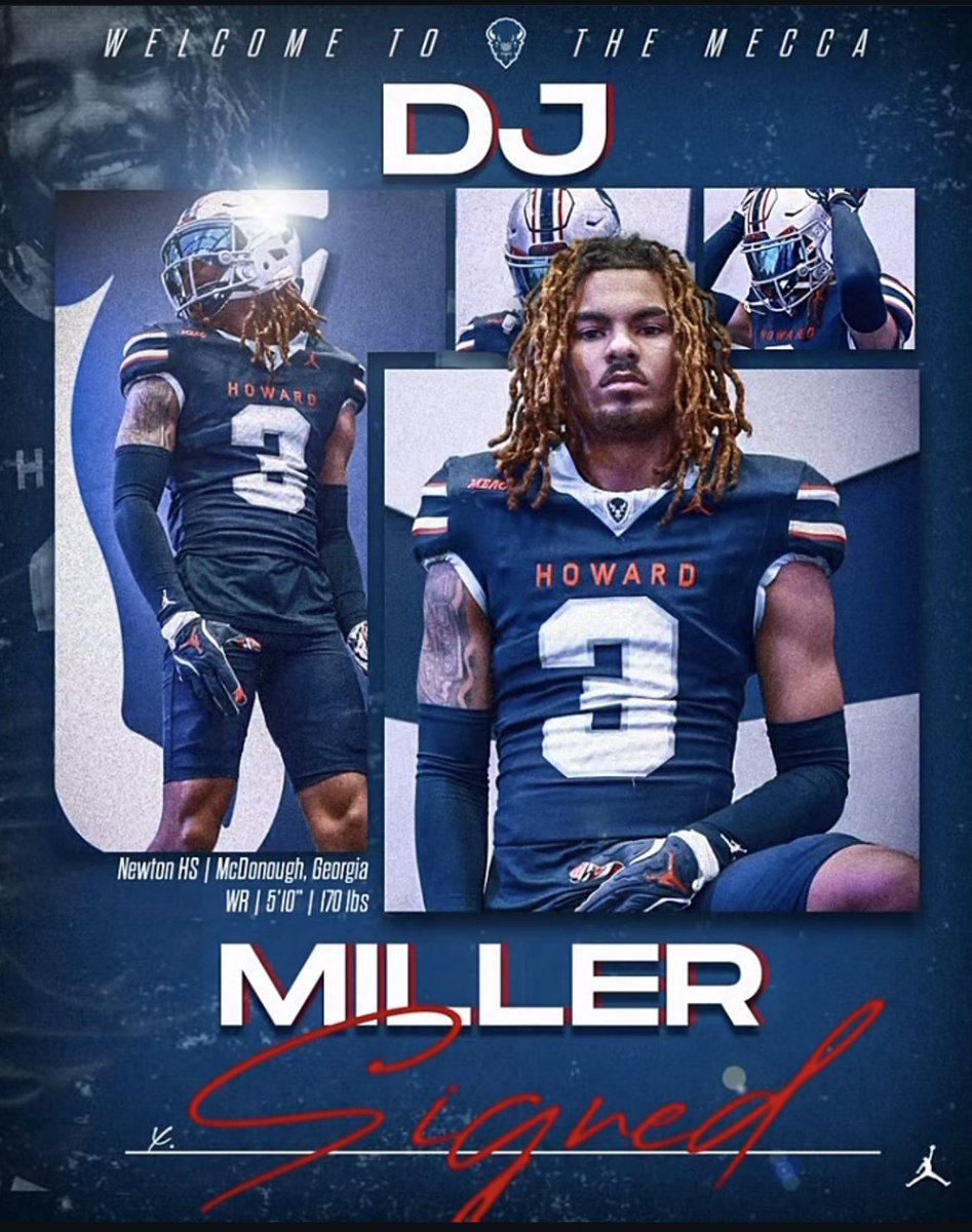 DJMiller2007's tweet photo. 💯 Committed to my future! Excited to be attending Howard University this fall and continuing my football career with @HUBISONFOOTBALL 

Thank you to my family, community and coaches/teachers at Newton High School.

To all my teammates, Thank you for the support, wishing everyone luck. Continue to do great things! #Newtonboyz4lyfe 

#GRIT #CULTURE
 @CoachSkelton06 
@RecruitGeorgia @NwGaFootball @SESNSports @GeorgiaPrepMag @FNStandouts @najehwilk @FBCoachPineda @VarsityGeorgia @ArvonBacon @BigFaceSportss  @NEGARecruits @ATLMETROSPORTSS @n_parrott478 @SoutheastElite_
@RecruitNEGA_MN @Newtonboyz_Rams @NewtonFBRecruit @HUBisonSports @CovNewsSports @HowardU @widereceivermag @KOlms85 @CoachVPG  @Coach_Lewis1911 @Coach_DJHill @itscoachdeshaun