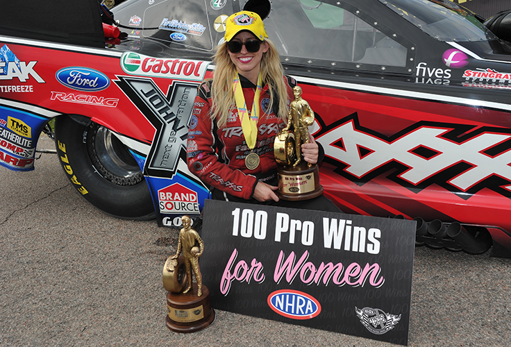 NHRADragster's tweet photo. NHRA’s first female winner, its 100th female Pro-class victory, the breaking of performance barriers, and groundbreaking aerodynamic advancements are just a few of the latest historic moments honored in NHRA’s Top 75 Moments countdown. #NHRA75

https://t.co/y2zI7LCE6v https://t.co/YUzKN3xtdU