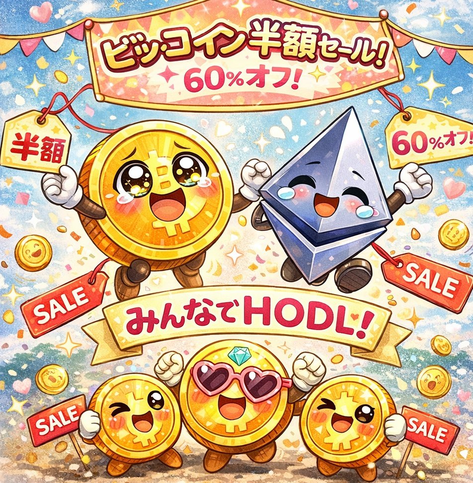 2017Bitcoin's tweet image. 🔥#ビットコイン
およそ最高値から #BTC -50%🤬

#イーサリアム 
#ETH -60% 🤯

これで尻込みするなら
まだまだ

泣くな🥲❤️　
売るな😇💥
買って #HODL🥶👎
#Bitcoin #Ethereum 
「もう終わりだ…」って？
それ、毎回聞いてる
歴史はHODLした人だけが語れる📜

なーーんてね🥶

#半額セール かあ笑🤬