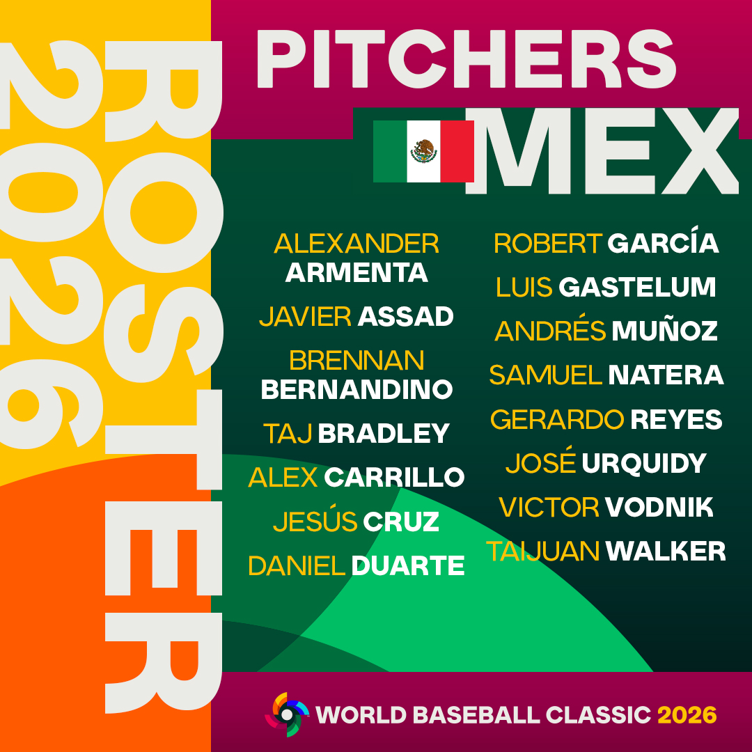 MLB_Mexico's tweet photo. Llegó la hora. 
Aquí están los seleccionados mexicanos para el Clásico Mundial de Béisbol 🇲🇽💪 https://t.co/LcJhylMu6G