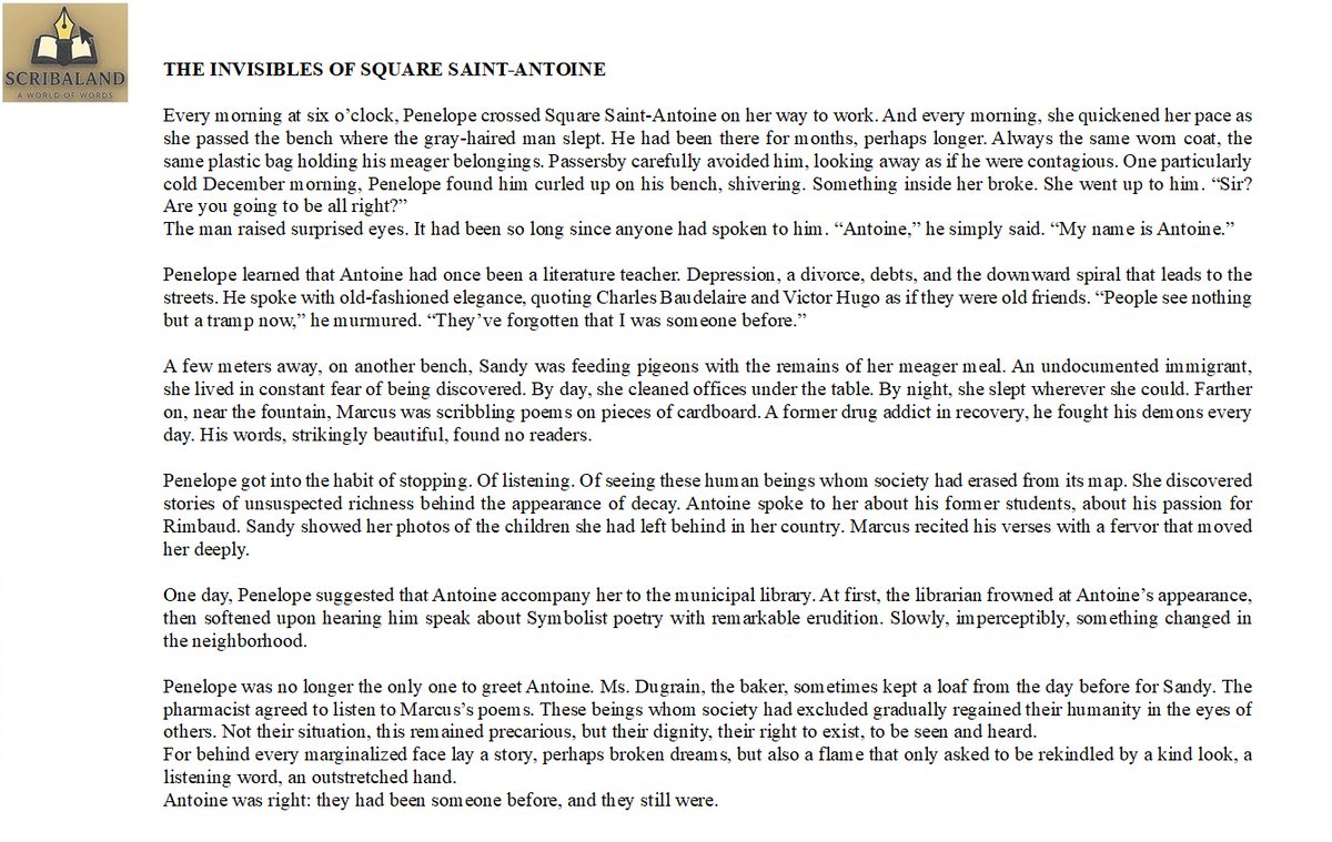 scribaland's tweet image. #scribaland THE INVISIBLES OF SQUARE SAINT-ANTOINE
About those whom society rejects
Behind every #marginalized face lies a story,perhaps shattered #dreams,but also a #flame that only waits for a kind look,a listening word,an outstretched hand!#scribaland1 #invisibles #square #art