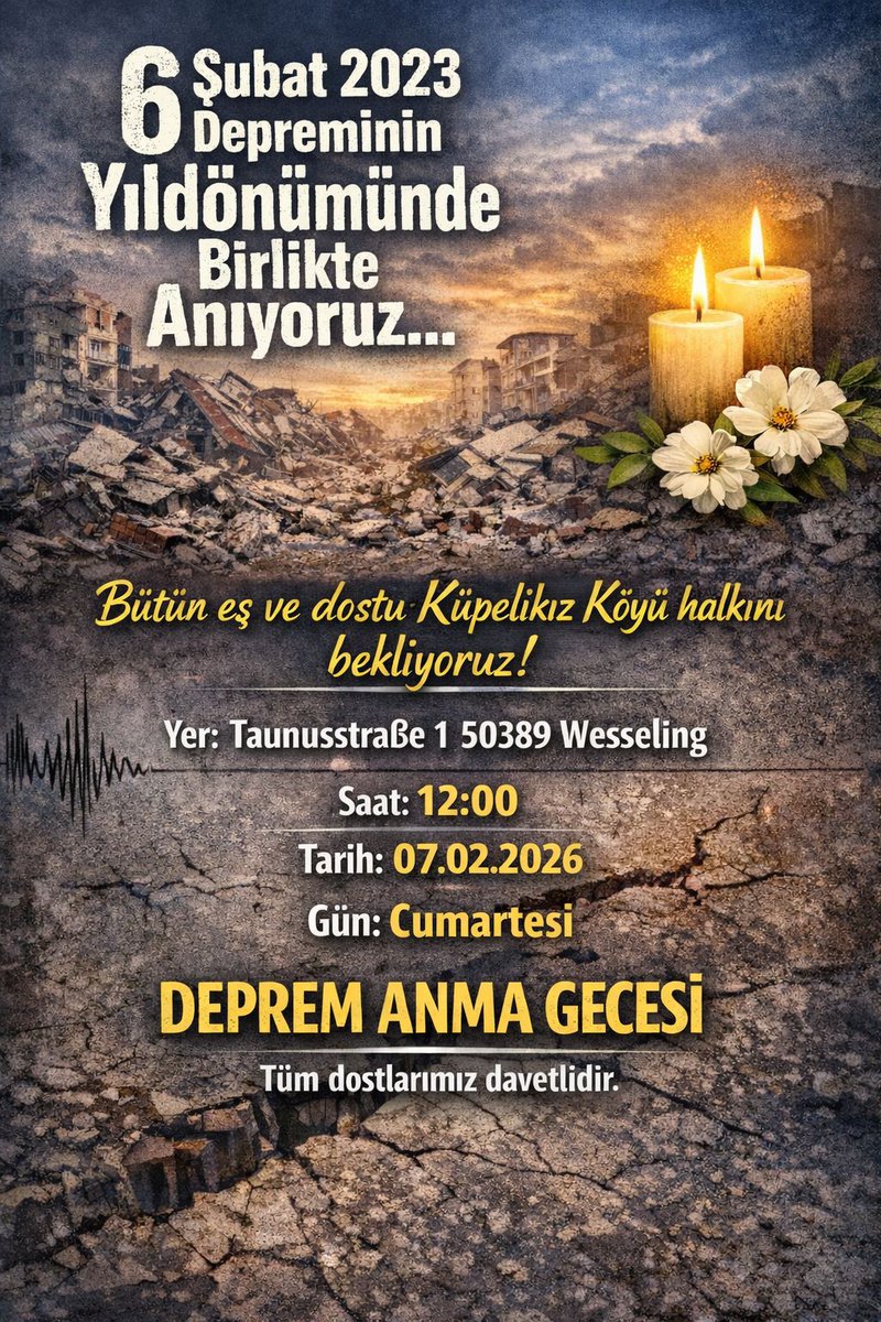 Wesselingde ki anmaya dostları bekleriz.