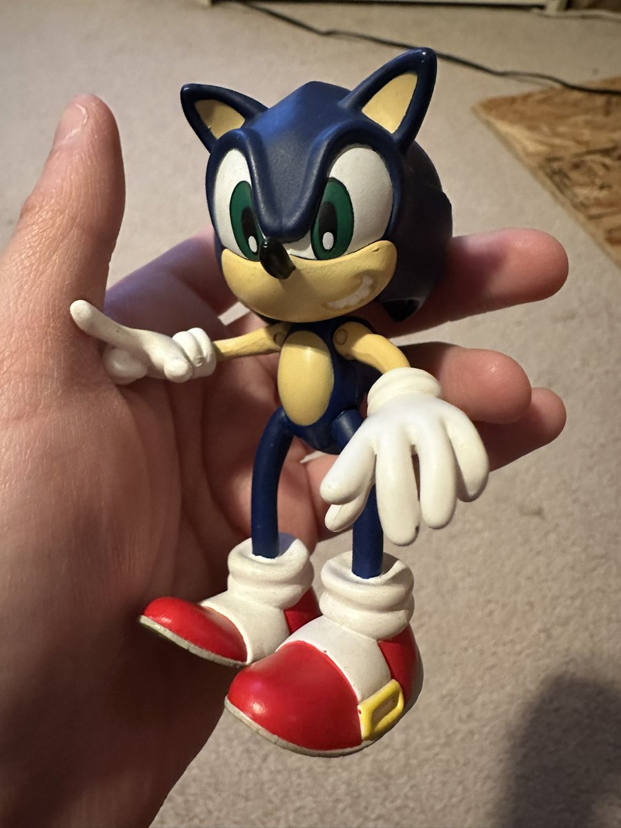 I have such a big collection of Sonic merch that I don’t think I could show it all but one of my most prized possessions is the ReSaurus 4 inch Sonic from 1999