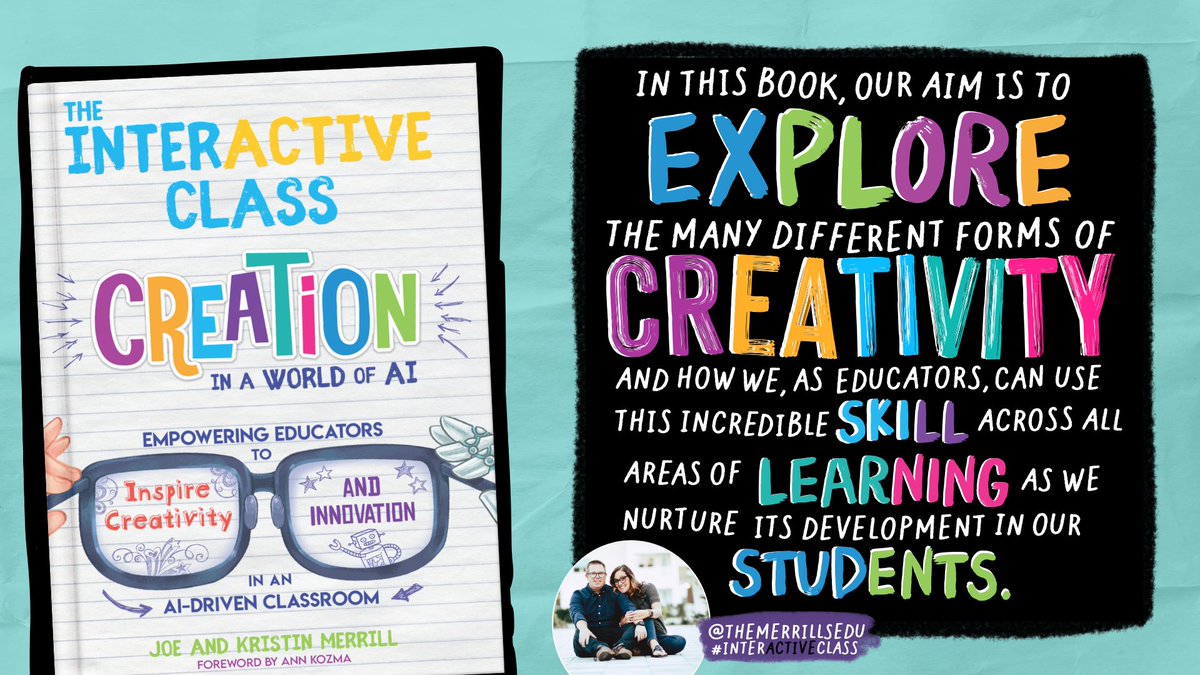themerrillsedu's tweet photo. With AI entering education, content has never been more accessible. So, how can we encourage our students to be creative in a world of AI? 🤔💭

This is the focus of our  book, "Creation in a World of AI," out now! ⚡️🧠 ⚡️

Learn more ⤵️
https://t.co/h1JraAxHjm

#interACTIVEclass #EdTech #Education