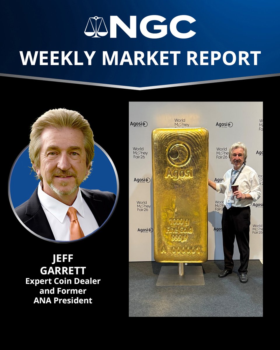 NGCcoin's tweet image. Jeff Garrett went on a roller coaster ride of attending three major coin shows at a time when gold and silver prices loomed large. Get an inside look at today's coin business, in the latest NGC Weekly Market Report: NGCcoin.com/news/article/1… #rarecoins #numismatics