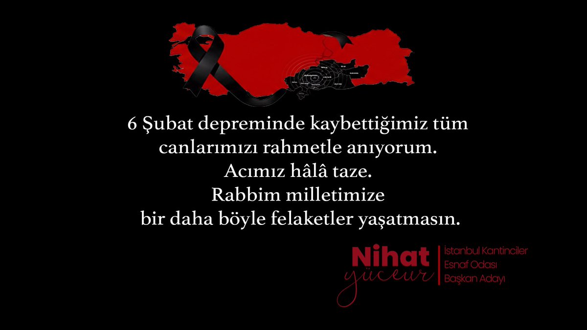 6 Şubat’ta yaşadığımız büyük deprem felaketinin acısı yüreğimizde hâlâ çok taze. Kaybettiğimiz canlarımızı rahmetle anıyor, geride kalan ailelerine sabır diliyorum. Bu zor günlerde milletçe gösterdiğimiz dayanışma ruhu, en büyük gücümüz oldu. Rabbim ülkemizi bir daha böyle