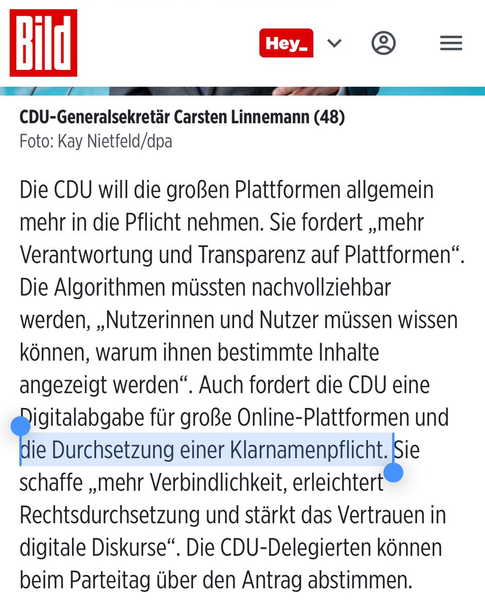 ⚠️🗯️ Das ist ein Trick! Nicht reinfallen, Kollegen! Das ist kein reines Social Media Verbot für U16.

Mit dem “U16 Verbot“ müssen ALLE User sich per ID verifizieren lassen. Außerdem wollen sie die Registrierung bzw Klarnamenpflicht. 

Also: Kontrolle über Bürger; 

man will nicht