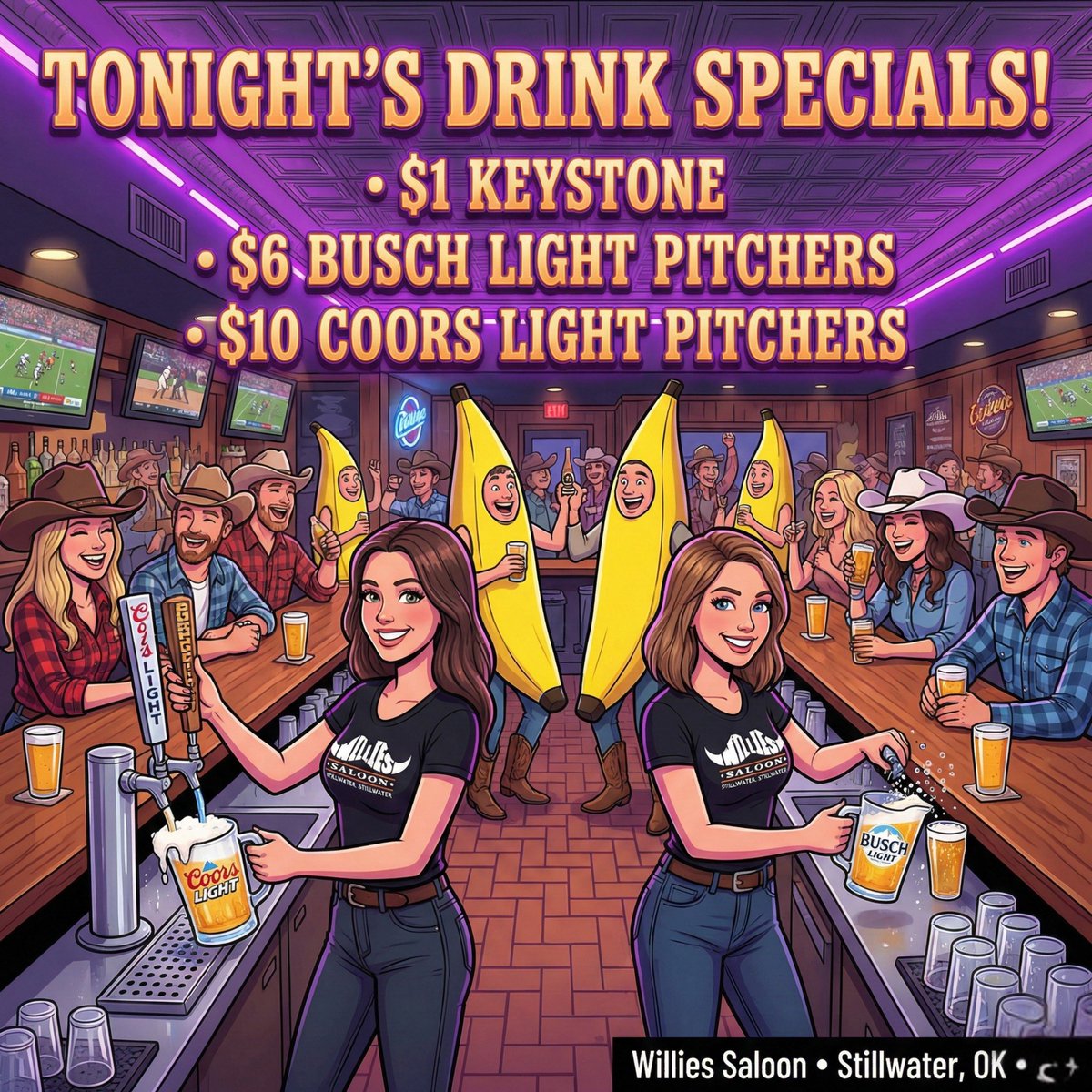💥🚀𝙏𝙝𝙞𝙧𝙨𝙩𝙮 𝙏𝙝𝙪𝙧𝙨𝙙𝙖𝙮 🚀💥

$1 Keystones 🍻
$6 Busch Light pitchers 🍺
$10 Coors Light pitchers 🍺
