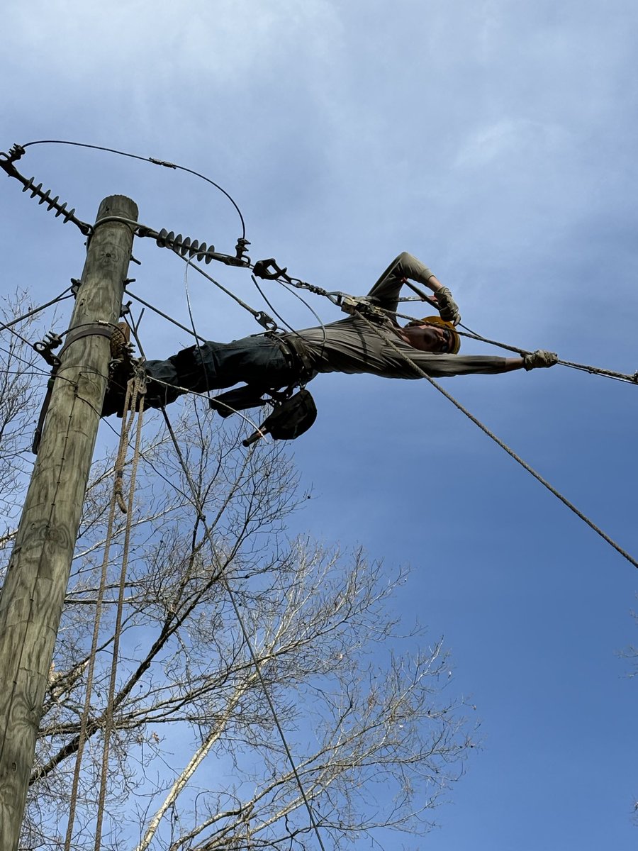 Yazoo Valley’s Ethan Green repairing a line on Shurley Road today.
