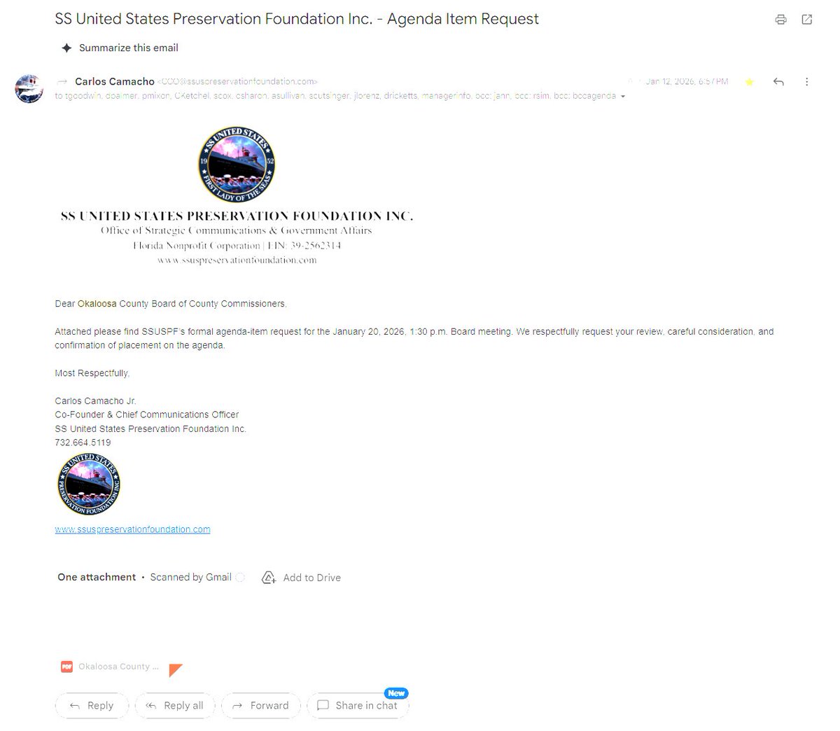 SS United States Preservation Foundation Inc tweet media