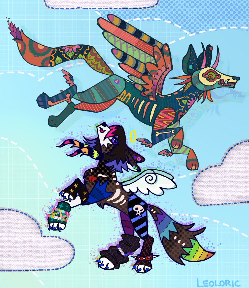 ☀️Ancestor and Descendant ☁️

#alebrije #sparkledog