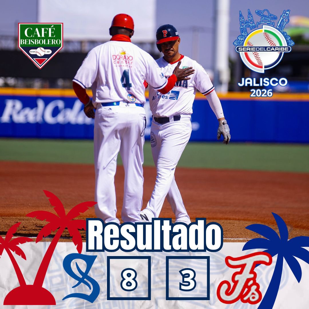 Los <a href="/federalesdechi/">Federales de Chiriquí</a> 🇵🇦 acaban de caer por marcador de 8x3 ante <a href="/SanturceLBPRC/">Cangrejeros de Santurce</a> 🇵🇷 en la Serie del Caribe Jalisco 2026. De esta manera el equipo panameños se despide del torneo con récord de 0-4.

#PanameñosEnSDC #CaféBeisbolero