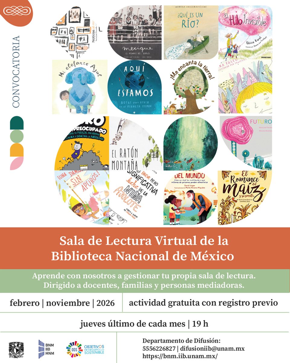 IIBUNAM's tweet photo. 📖😍 ¡Súmate a nuestra Sala de Lectura Virtual!

📆 De febrero a noviembre (último jueves de cada mes).
⌚ 19 h.
💻 Por Zoom.
🙋🏽‍♀️ Con Karla Moreno como mediadora.

🙌🏽 Actividad gratuita.
✍🏽 Regístrate con antelación. 👇🏽
https://t.co/t1BUwrTDyT https://t.co/wyFWZ8PMW0