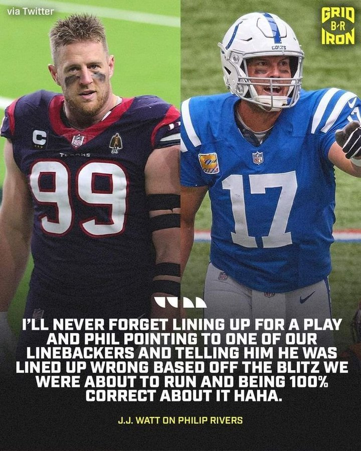 JJ Watt on Philip Rivers 😂