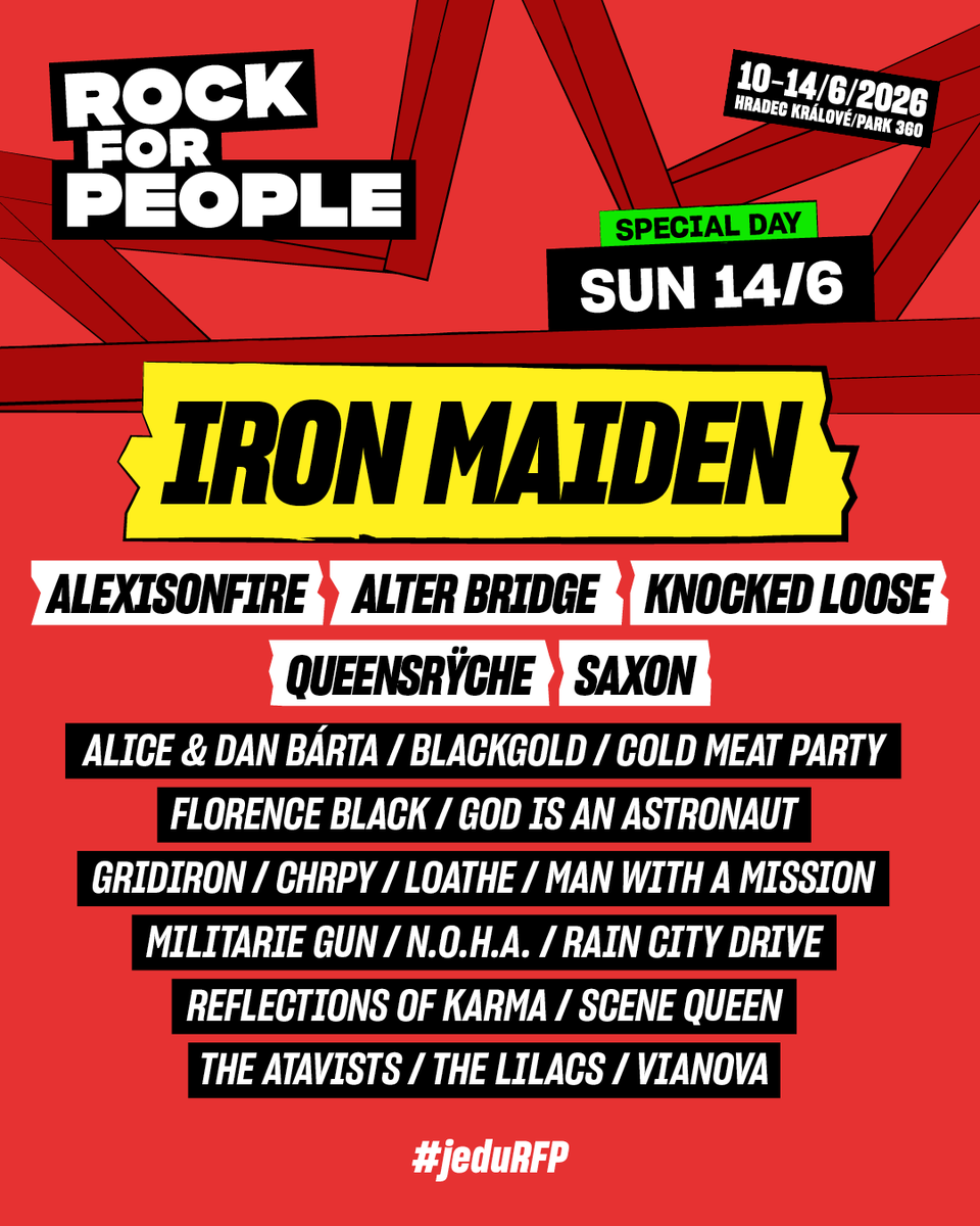florenceblackUK's tweet photo. Excited to announce we’re playing @rockforpeople festival this year in Czechia! Alongside @IronMaiden, @alterbridge &amp; more!

Tickets: https://t.co/0SDUkBd3Sa https://t.co/mP39bocNg9