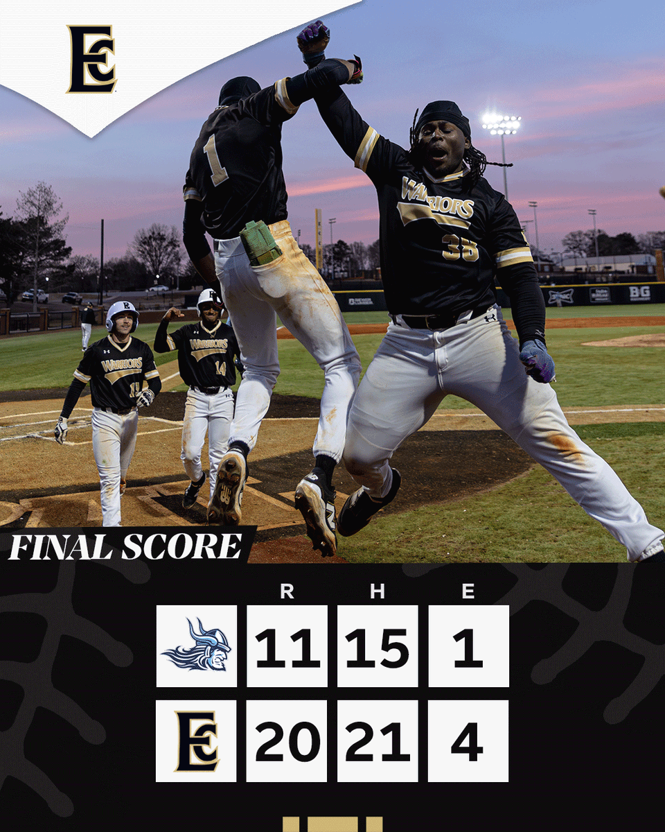 ECCCAthletics's tweet photo. 20-11 FINAL 💪
52 runs in three games to open the season! 

#NJCAA | @ECCCBaseball https://t.co/g272ijdWkp